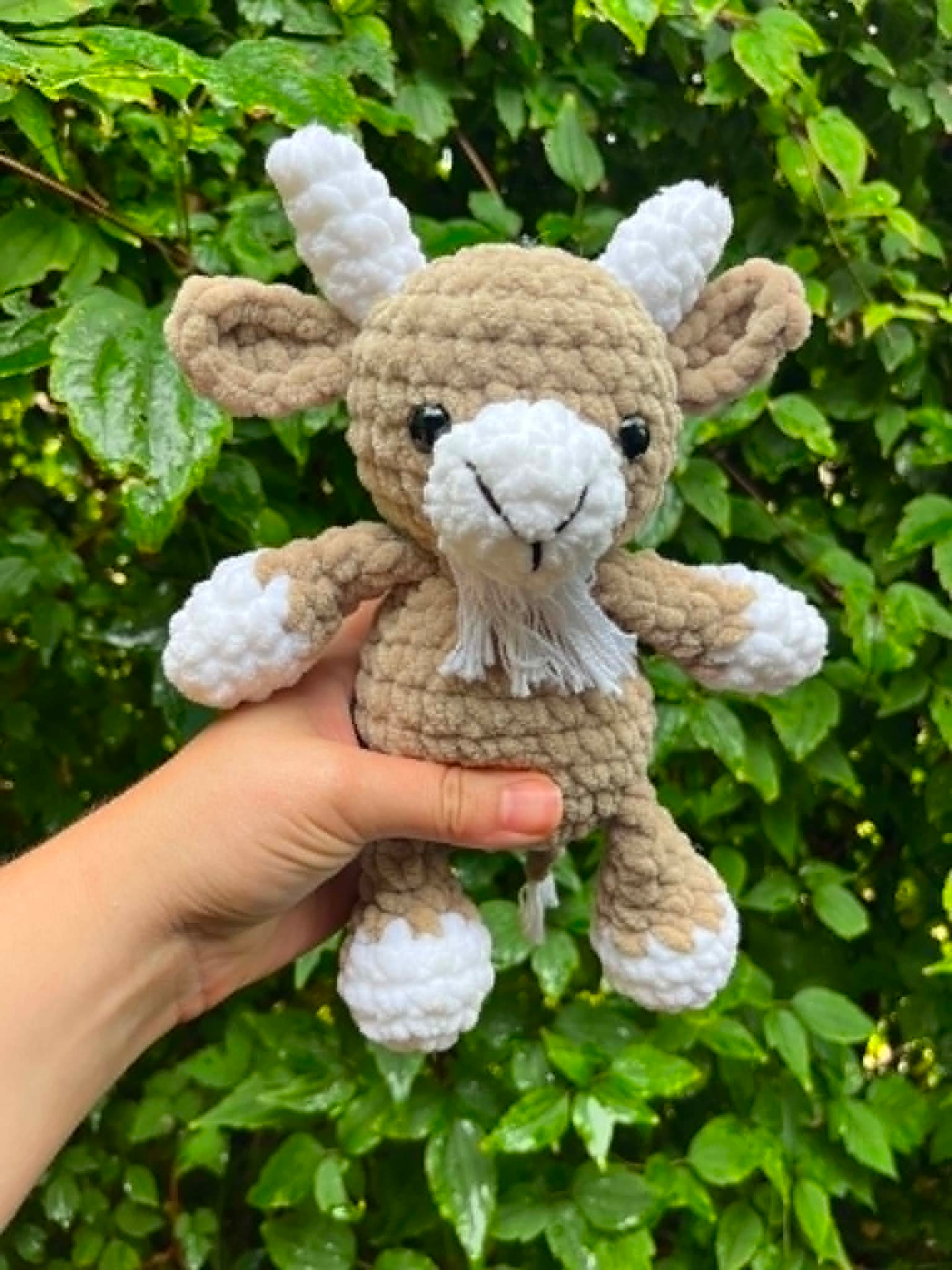 Handmade crochet goat
